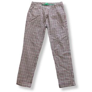 United Colors Of Benetton Men's Checkered Chinos - Black, White, Red